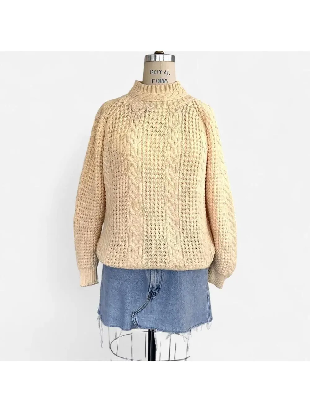 Women's Cream and Tan Jumper